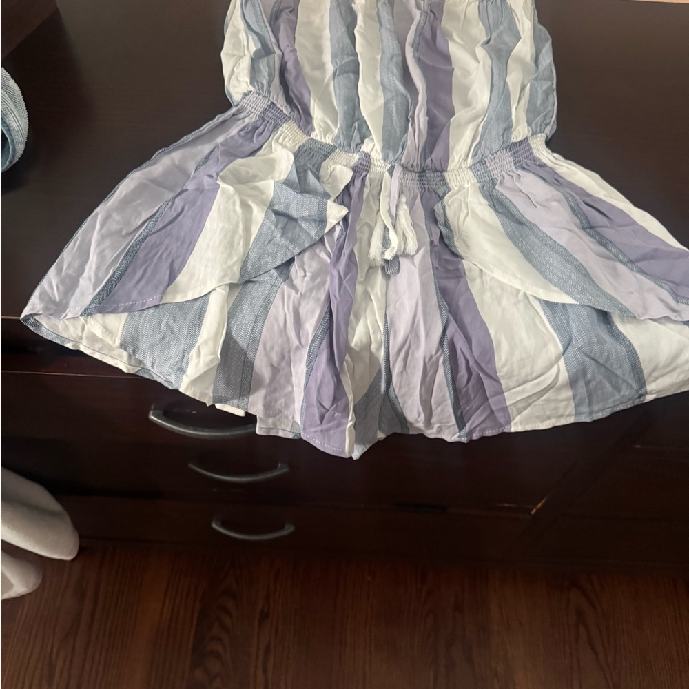 Striped Purple and White Romper